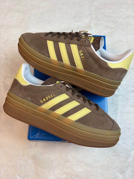 Adidas Gazelle à Plate-Forme Marron et jaune