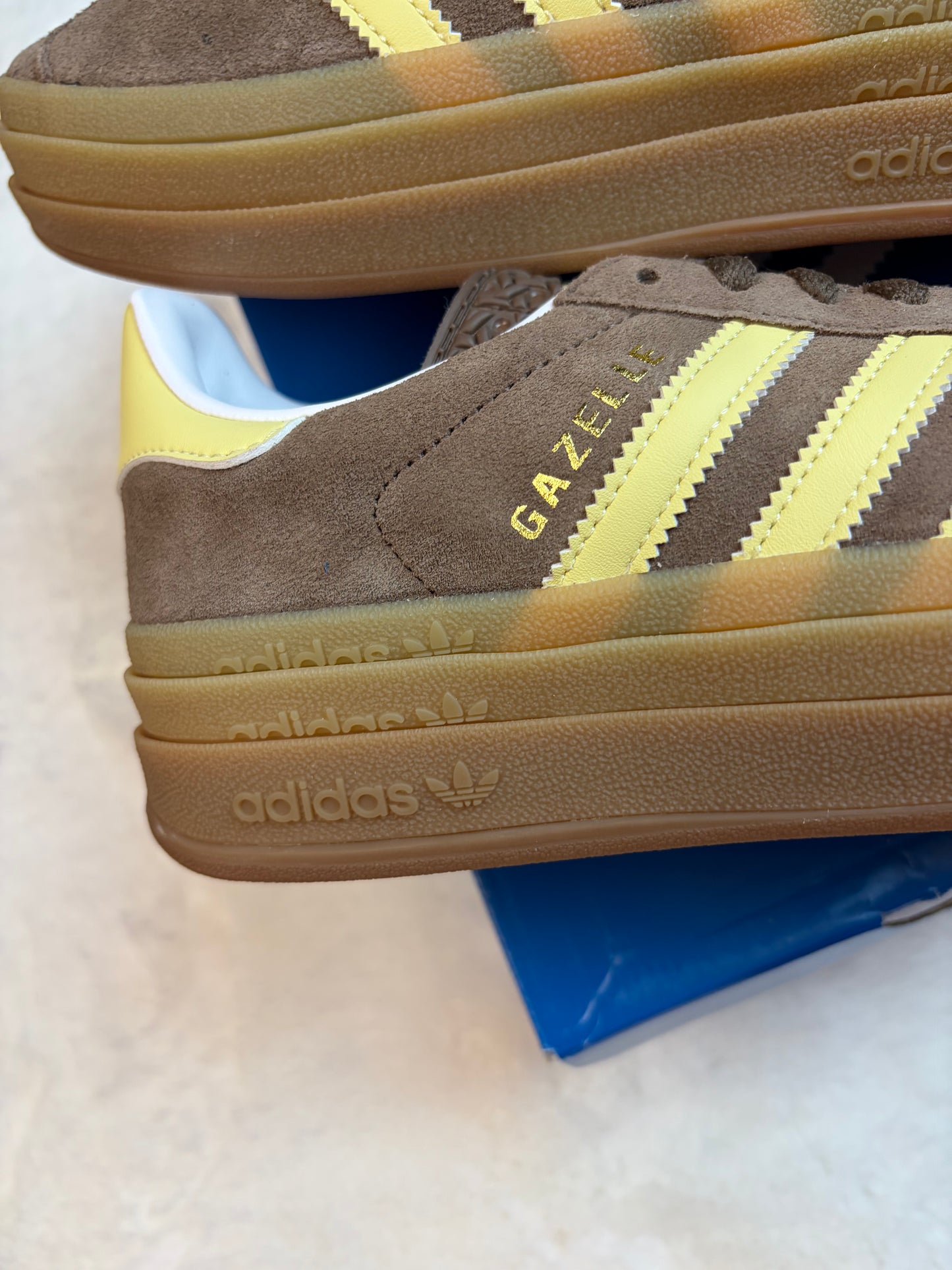 Adidas Gazelle à Plate-Forme Marron et jaune