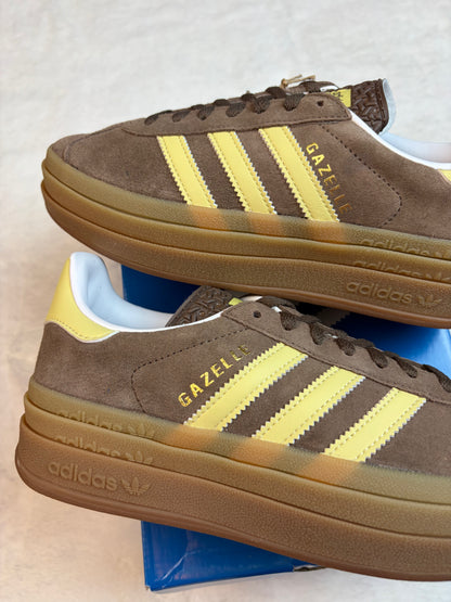 Adidas Gazelle à Plate-Forme Marron et jaune