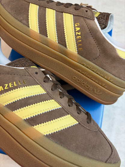 Adidas Gazelle à Plate-Forme Marron et jaune